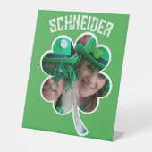 Individuelle Name Irish Klee Foto St Patricks Day Sockelschild (Vorderseite)