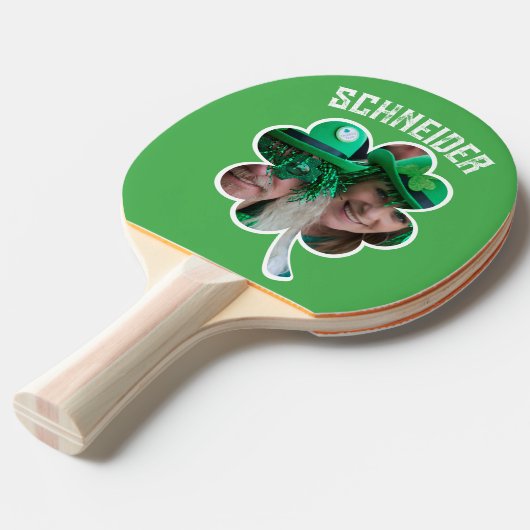 Individuelle Name Irish Klee Foto St Patricks Day Tischtennis Schläger (Vorderseite)