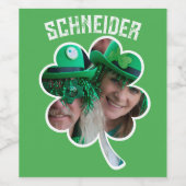 Individuelle Name Irish Klee Foto St Patricks Day Weinetikett (Einzelnes Label)