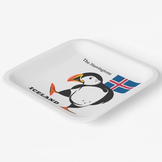 Individuelle Name Island Pappteller (Gewinkelt)