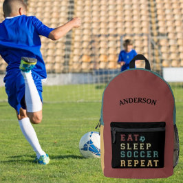 Individuelle Name isst Schlafsoccer wiederholen Bedruckter Rucksack