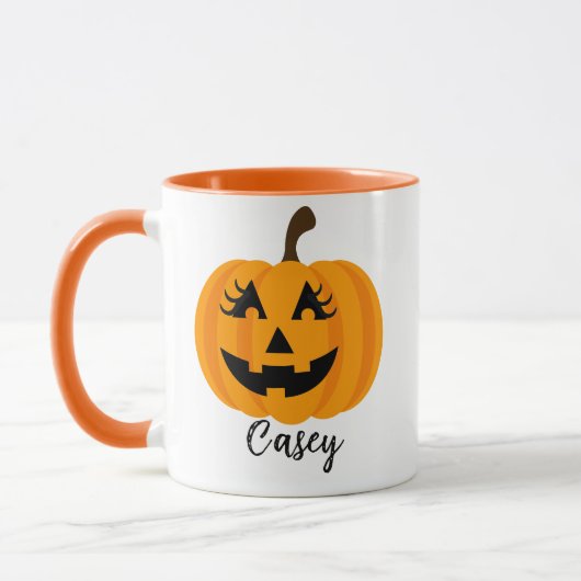 Individuelle Name Jack O' Lantern Girly Tasse (Links)