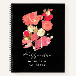 Individuelle Name Jahr Mama Leben Blumenblume Schw Notizblock