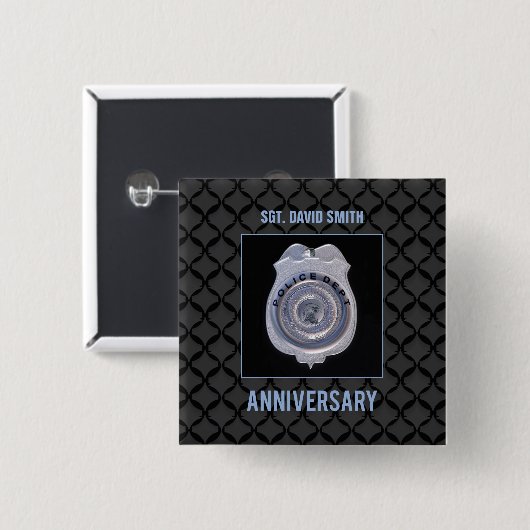 Individuelle Name, Jahrestag mit Polizeidirektion Button (Vorne & Hinten)