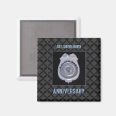 Individuelle Name, Jahrestag mit Polizeidirektion Magnet (Vorderseite/Rückseite)