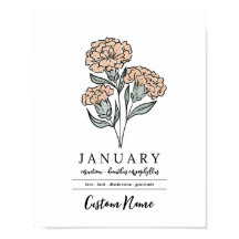 Individuelle Name Januar Birth Flower Garden Inspi