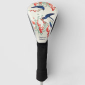 Individuelle Name Japanisch Woodblock Blue Birds Golf Headcover (Vorderseite)