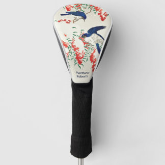 Individuelle Name Japanisch Woodblock Blue Birds Golf Headcover