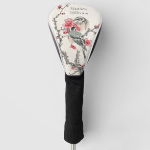 Individuelle Name Japanischer Holzbaum und Vögel Golf Headcover