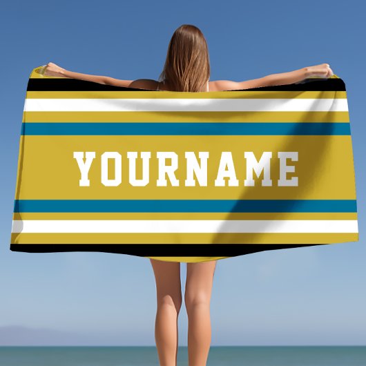 Individuelle Name Jersey Stripes Strandtuch
