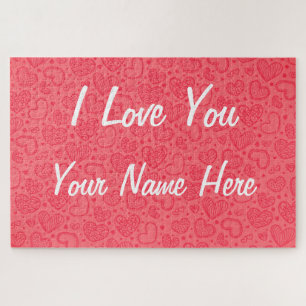 Individuelle Name Jigsaw Puzzle Herzen I Liebe Sie
