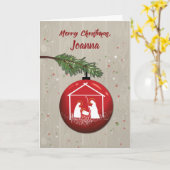 Individuelle Name Joanna Weihnachtsschmuck mit Man Karte (Gelbe Blume)