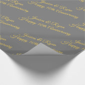 Individuelle Name, Jubiläum, Goldene Schrift auf G Geschenkpapier (Ecke)