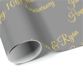 Individuelle Name, Jubiläum, Goldene Schrift auf G Geschenkpapier (Rolleneckpunkt)