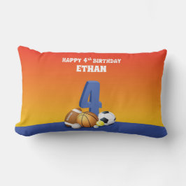 Individuelle Name Junge 4. Geburtstag Sportbälle Lendenkissen