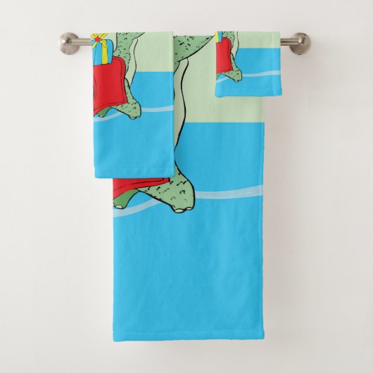 Individuelle Name, Junge, Geburtstag, Dinosaurier Badhandtuch Set (Insitu)