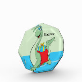 Individuelle Name, Junge, Geburtstag, Dinosaurier Fotoblock (Links)