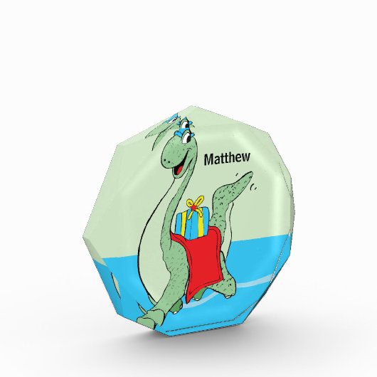 Individuelle Name, Junge, Geburtstag, Dinosaurier Fotoblock (Links)