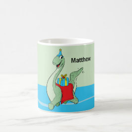 Individuelle Name, Junge, Geburtstag, Dinosaurier Kaffeetasse