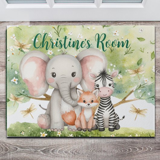 Individuelle Name Jungle Animals Dragonfly Fußmatte