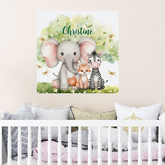 Individuelle Name Jungle Animals Dragonfly Poster