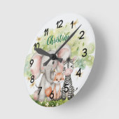Individuelle Name Jungle Animals Dragonfly Runde Wanduhr (Winkel)