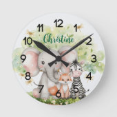 Individuelle Name Jungle Animals Dragonfly Runde Wanduhr (Vorderseite)