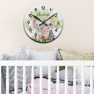 Individuelle Name Jungle Animals Dragonfly Runde Wanduhr