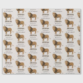 Individuelle Name Jungle Lion Animal Geburtstag Geschenkpapier (Flach)