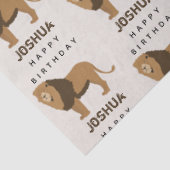 Individuelle Name Jungle Lion Animal Geburtstag Seidenpapier (Ausschnitt)