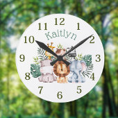 Individuelle Name Jungle Safari Runde Uhr