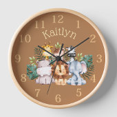 Individuelle Name Jungle Safari Runde Uhr