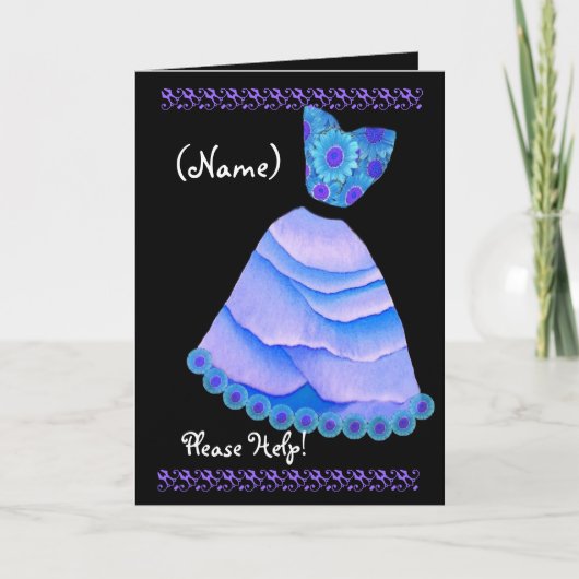 INDIVIDUELLE NAME Junior Bridesmaid Invite BLUE Go Einladung (Vorderseite)