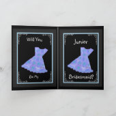 INDIVIDUELLE NAME Junior Bridesmaid PERWINKLE BLUE Einladung (Innenseite)
