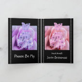 Individuelle Name Junior Bridesmaid PINK Flower Dr Einladung (Innenseite)