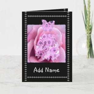 individuelle Name Junior Bridesmaid PINK Flower Dr Einladung