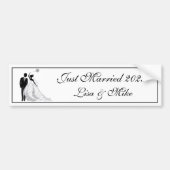 Individuelle Name Just Married Autoaufkleber (Vorne)