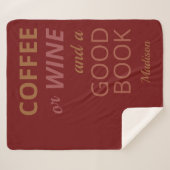 Individuelle Name KAFFEE / WEIN & GUTES BUCH Sherpadecke (Vorderseite (Horizontal))