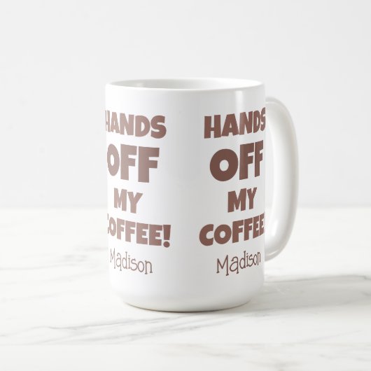 Individuelle Name-Kaffeewarnung Kaffeetasse (VorderseiteRechts)