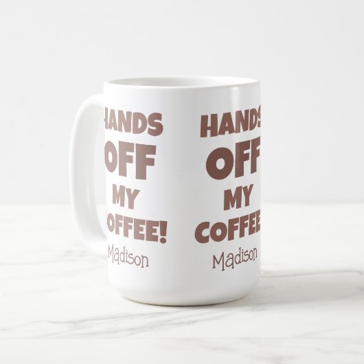 Individuelle Name-Kaffeewarnung Kaffeetasse (Vorderseite Links)