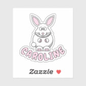 Individuelle Name-Kaninchen-Aufkleber Aufkleber (Blatt)