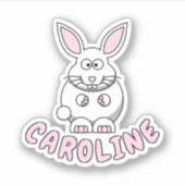 Individuelle Name-Kaninchen-Aufkleber Aufkleber (Vorderseite)