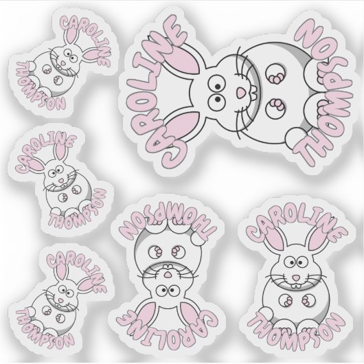 Individuelle Name Kaninchenfarm Aufkleber (Vorderseite)