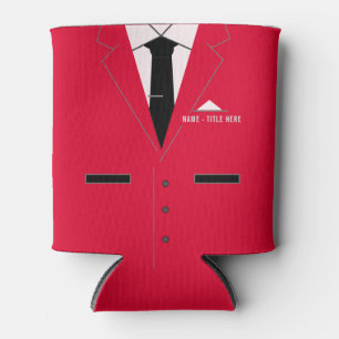 Individuelle Name kann Roten Anzug und Necktie küh Dosenkühler