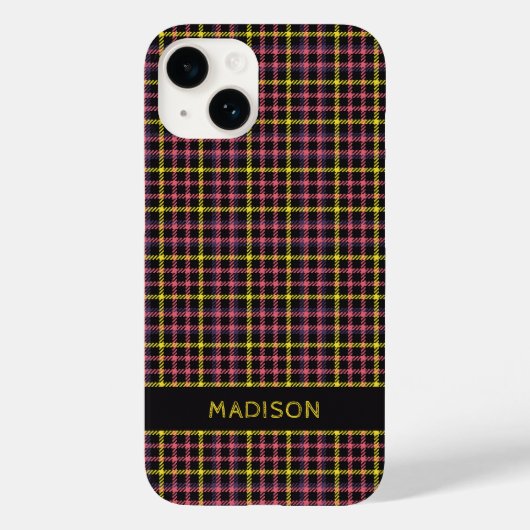 Individuelle Name Kariert / Tartan Muster Case-Mate iPhone Hülle (Rückseite)