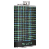 Individuelle Name Kariert / Tartan Muster Flachmann (Rechts)