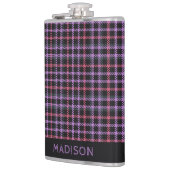Individuelle Name Kariert / Tartan Muster Flachmann (Links)