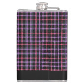 Individuelle Name Kariert / Tartan Muster Flachmann (Rückseite)