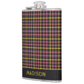 Individuelle Name Kariert / Tartan Muster Flachmann (Links)