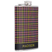 Individuelle Name Kariert / Tartan Muster Flachmann (Rechts)